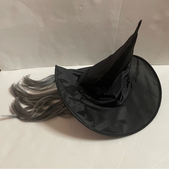 No brand Accessories - Black Witch Hat with Grey Hair